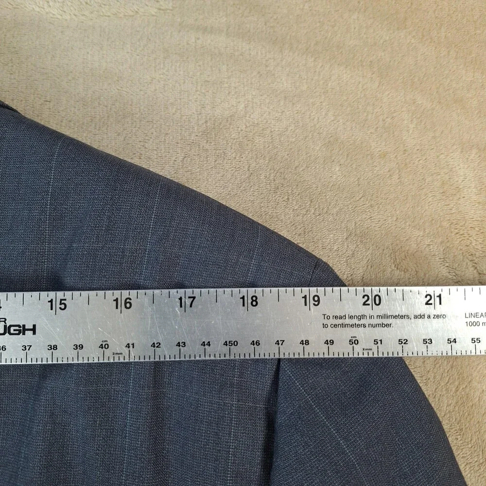 Vintage Polo University Club Sport Coat Mens 44 Gray Wool Plaid 2 Button USA